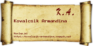 Kovalcsik Armandina névjegykártya